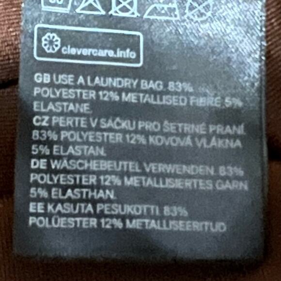 H&M Divided Brown Glitter Ruched Cut-Out Bodycon Dress – Size Large - Picture 7 of 8